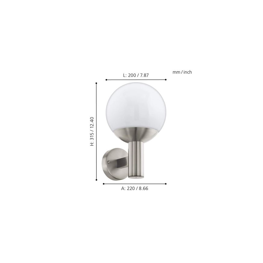 Eglo 33564 - NISIA-C LED-ulkovalaisin LED/9W/230V IP44