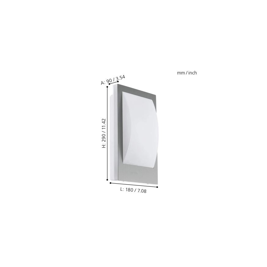 Eglo 33569 - LED-ulkoseinävalaisin VERRES-C 1xE27/9W/230V IP44 mattakromi