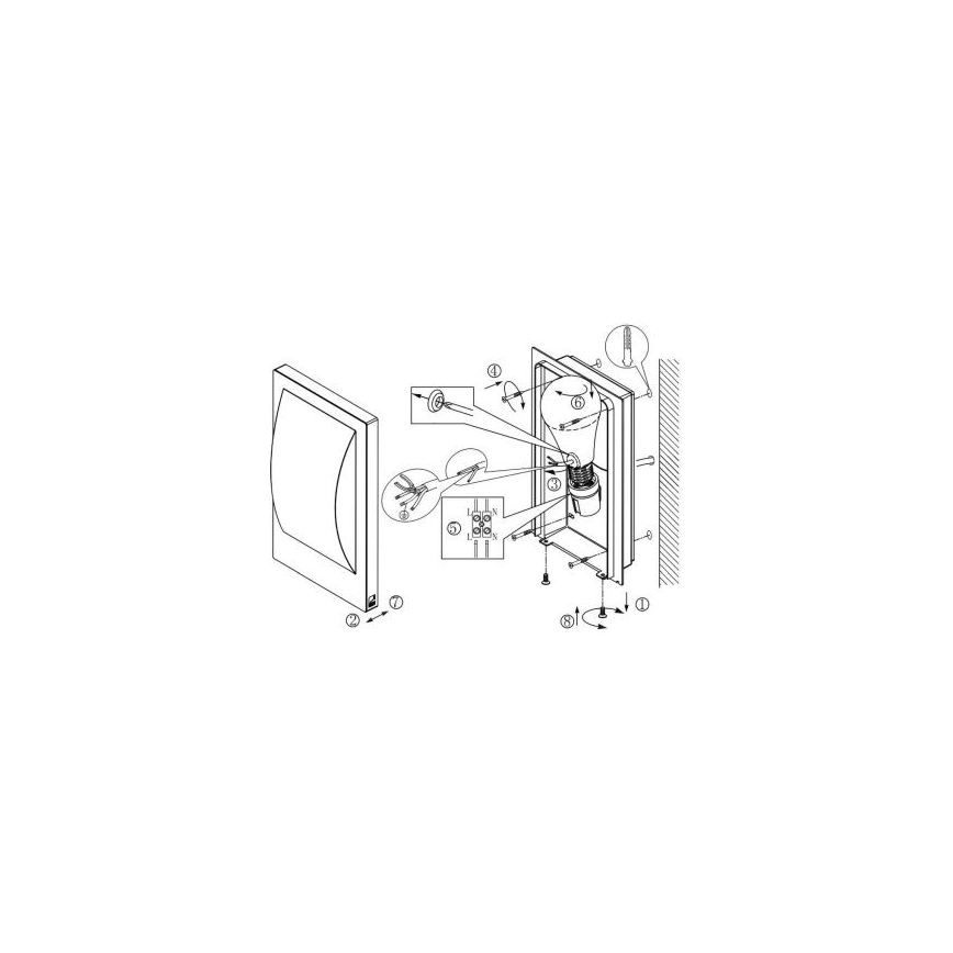 Eglo 33569 - LED-ulkoseinävalaisin VERRES-C 1xE27/9W/230V IP44 mattakromi