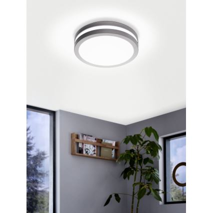 Eglo 33572 - himmennettävä LED-kylpyhuoneen kattovalaisin LOCANA-C LED/14W/230V IP44 hopea