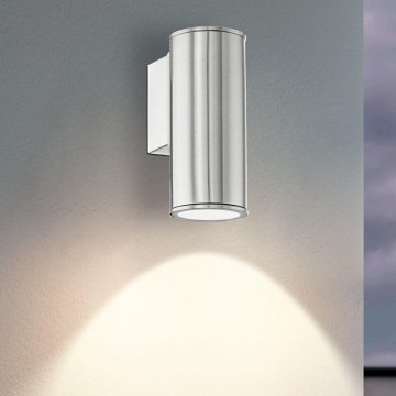 Eglo 33581 - LED RGBW Himmennettävä ulkoseinävalaisin RIGA 1xGU10/5W/230V 2700-6500K IP44 mattakromi