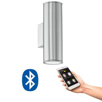Eglo 33582 - LED RGBW himmennettävä ulkokäyttöön tarkoitettu seinävalaisin RIGA 2xGU10/5W/230V IP44