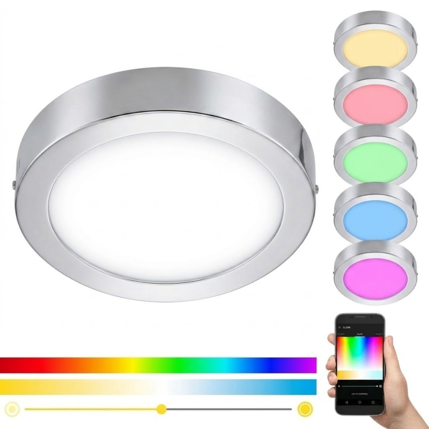 Eglo 33667 - LED RGBW himmennettävä kylpyhuoneen kattovalaisin FUEVA-C LED21W/230V halkaisija 30 cm IP44
