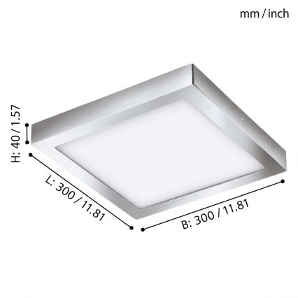 Eglo 33668-LED RGBW Himmennettävä kylpyhuonevalaisin FUEVA-C 21W/230V 2700-6500K 30x30cm IP44
