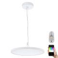 Eglo 33676 - LED RGBW himmennettävä riippuvalaisin vaijerilla CERIGNOLA-C LED/32W/230V 2700-6500K valkoinen + kaukosäädin