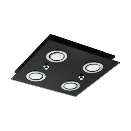 Eglo 33804 - LED-kattovalaisin GRATTINO 4xGU10/2,8W/230V 3000K musta