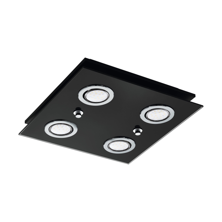 Eglo 33804 - LED-kattovalaisin GRATTINO 4xGU10/2,8W/230V 3000K musta