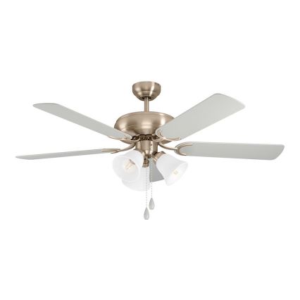 Eglo 35077 - Kattotuuletin LAS PALMAS 3xE27/40W/230V mattakromi/harmaa