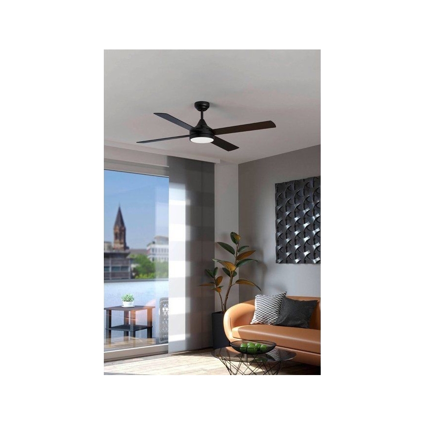Eglo 35085 - LED-himmennettävä kattotuuletin TRINIDAD LED / 20W / 230V + kaukosäädin musta