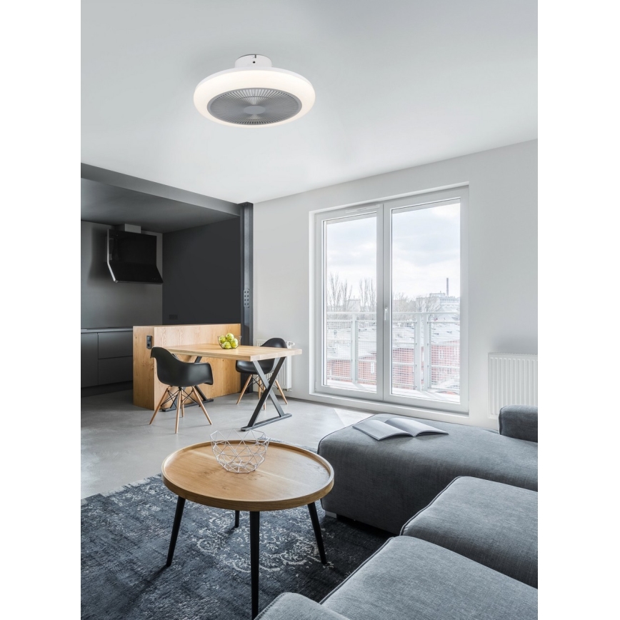 Eglo - LED Himmennettävä kattotuuletin LED/25,5W/230V harmaa + kauko-ohjaus