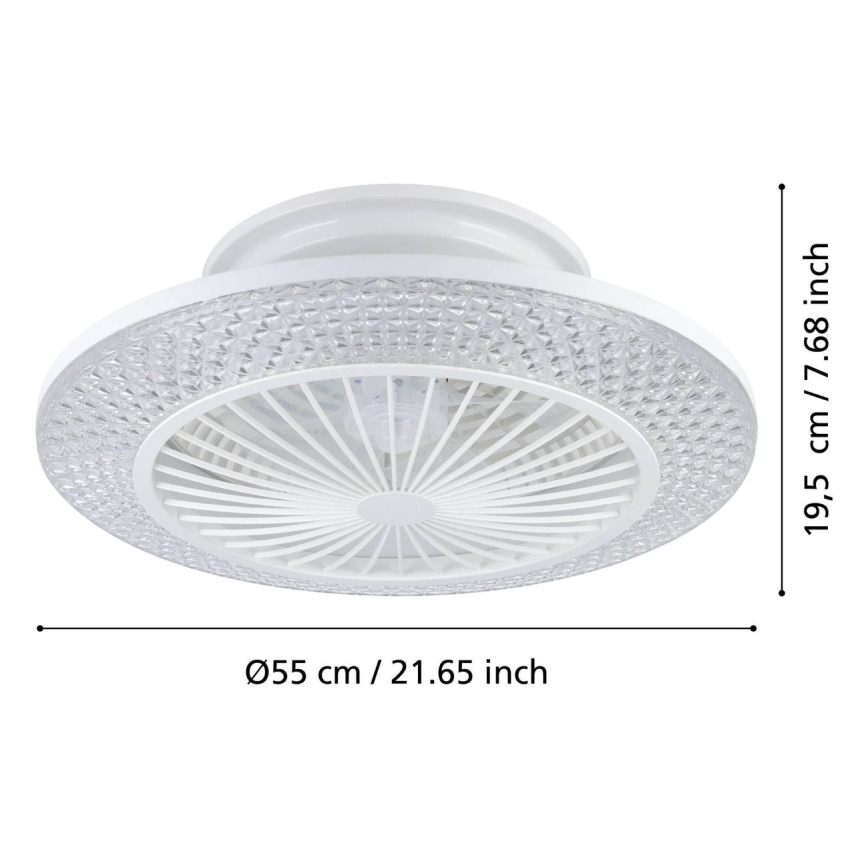 Eglo - Himennettävä LED-kattotuuletin 3xLED/12,6W/230V 2700-6500K halkaisija 55 cm valkoinen + kaukosäädin
