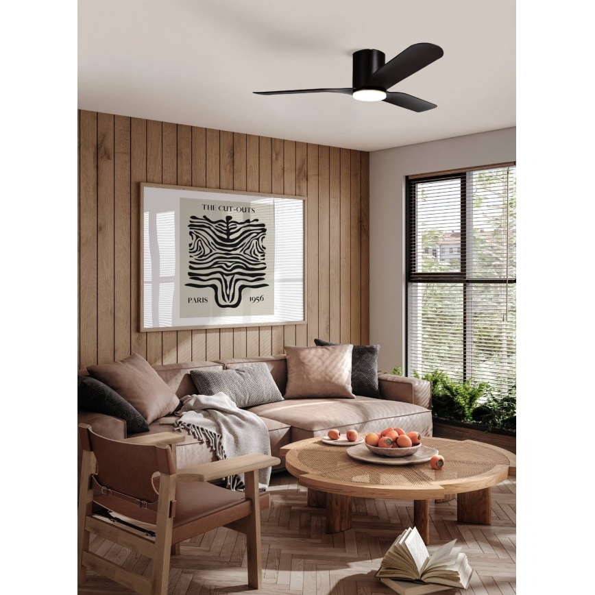 Eglo - himmennettävä LED-kattotuuletin LED/17W/230V 3000/4000/5000K Ø 132 cm musta + kaukosäädin
