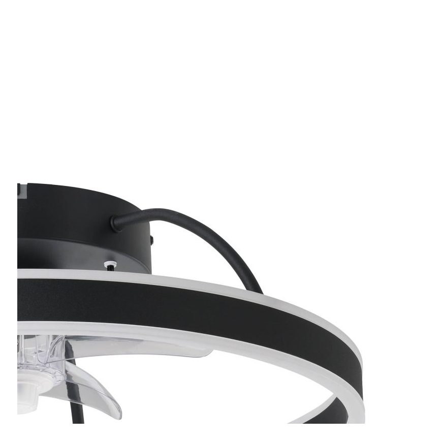 Eglo – himmennettävä LED RGBW -kattotuuletin, LED/36W/230V, 3000–6500K, halkaisija 50 cm, musta + kaukosäädin