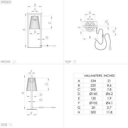 Eglo - Pöytävalaisin 1xE27/40W/230V musta