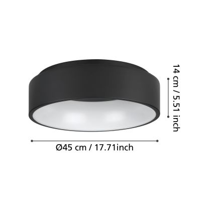 Eglo - Himmennettävä LED-kattovalaisin LED/25,5W/230V 3000K musta