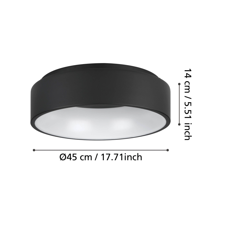 Eglo - Himmennettävä LED-kattovalaisin LED/25,5W/230V 3000K musta