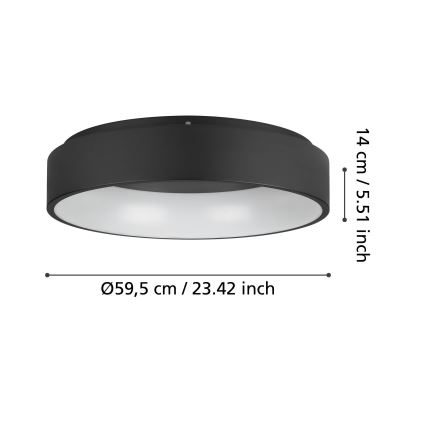 Eglo - Himmennettävä LED-kattovalaisin LED/35,2W/230V 3000K musta