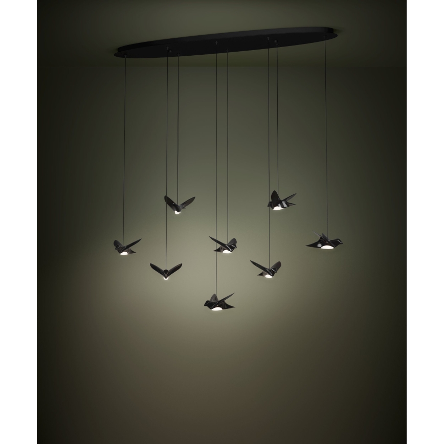 Eglo - Himmennettävä LED-kattokruunu johdossa 8xLED/4,2W/230V 3000K musta