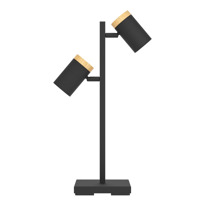 Eglo - LED-pöytävalaisin 2xGU10/4,5W/230V 3000K musta/ruskea