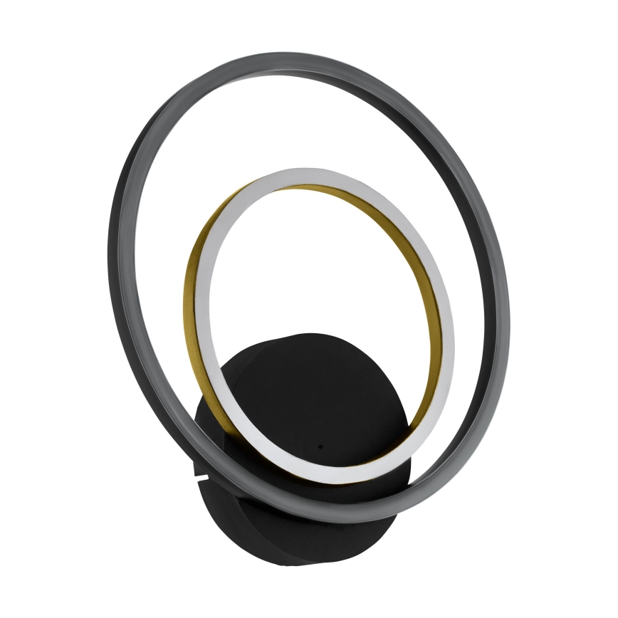 Eglo - LED-seinävalaisin LED/12W/230V 3000K + 4xLED/2,1W 3000K musta