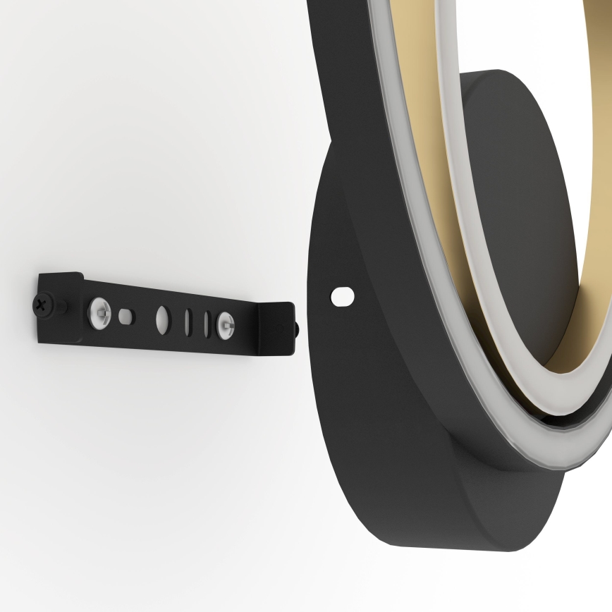 Eglo - LED-seinävalaisin LED/12W/230V 3000K + 4xLED/2,1W 3000K musta