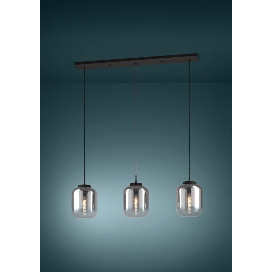 Eglo - Kattokruunu johdossa 3xE27/40W/230V savuinen