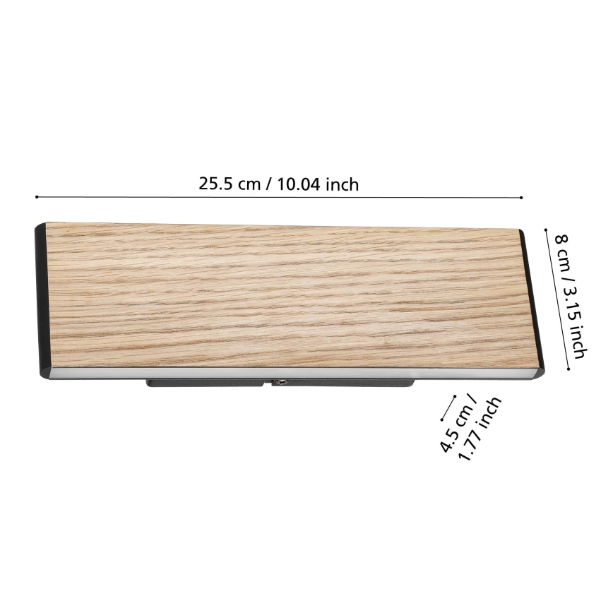 Eglo - LED-seinävalaisin 2xLED/4,2W/230V 3000K tammi