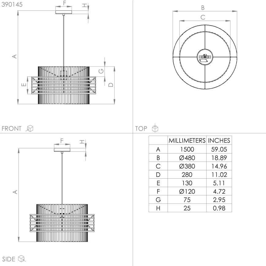 Eglo - Kattokruunu johdossa 1xE27/40W/230V halkaisija 48 cm kerma