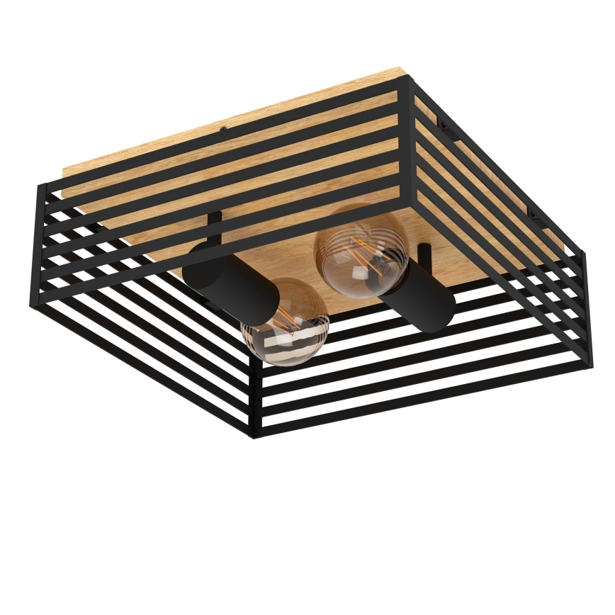 Eglo - Kattovalo 2xE27/40W/230V musta/ruskea