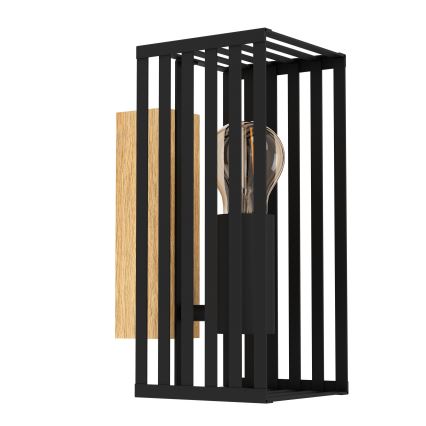 Eglo - Seinävalaisin 1xE27/40W/230V musta/ruskea