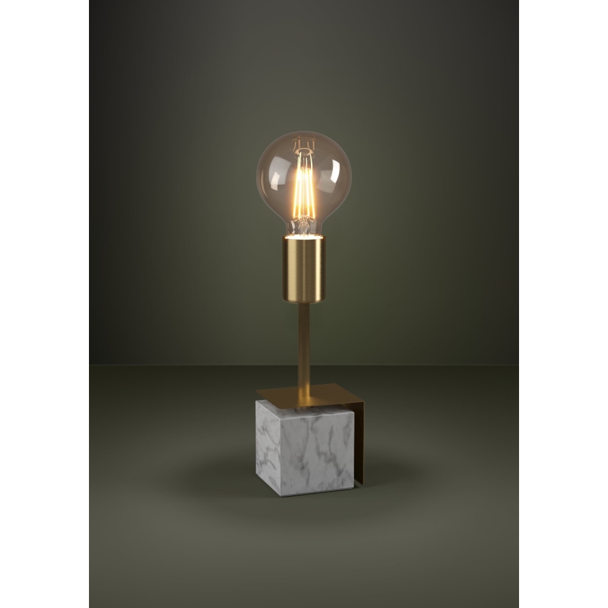 Eglo - Pöytävalaisin 1xE27/40W/230V kulta/valkoinen marmori