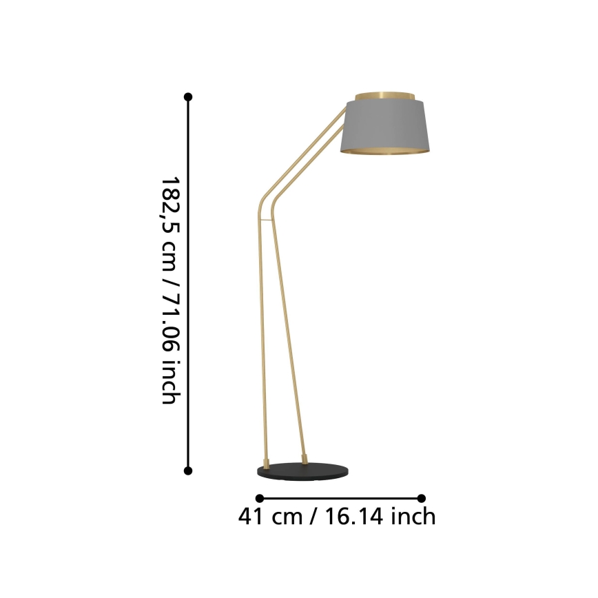 Eglo - Lattialamppu 1xE27/40W/230V harmaa/kulta