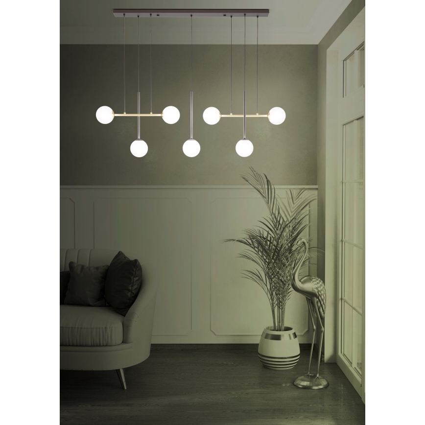 Eglo - Kattokruunu johdossa 7xE14/40W/230V kulta/musta