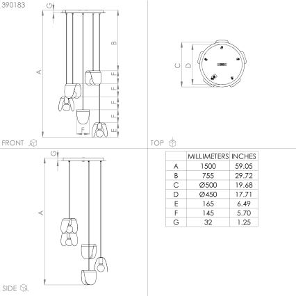 Eglo - Kattokruunu johdossa 5xE27/40W/230V musta/kulta