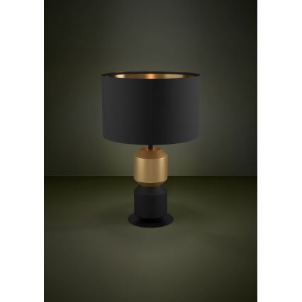 Eglo - Pöytävalaisin 1xE27/40W/230V musta/kulta