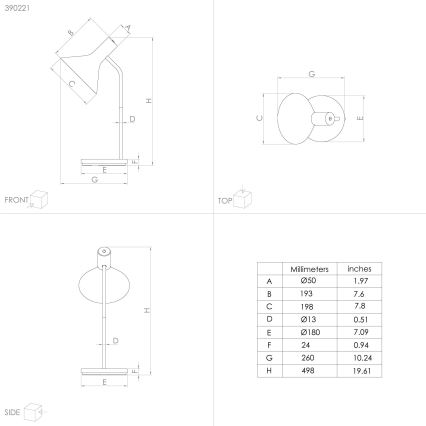 Eglo - Pöytävalaisin 1xE27/28W/230V musta