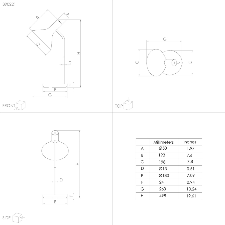 Eglo - Pöytävalaisin 1xE27/28W/230V musta