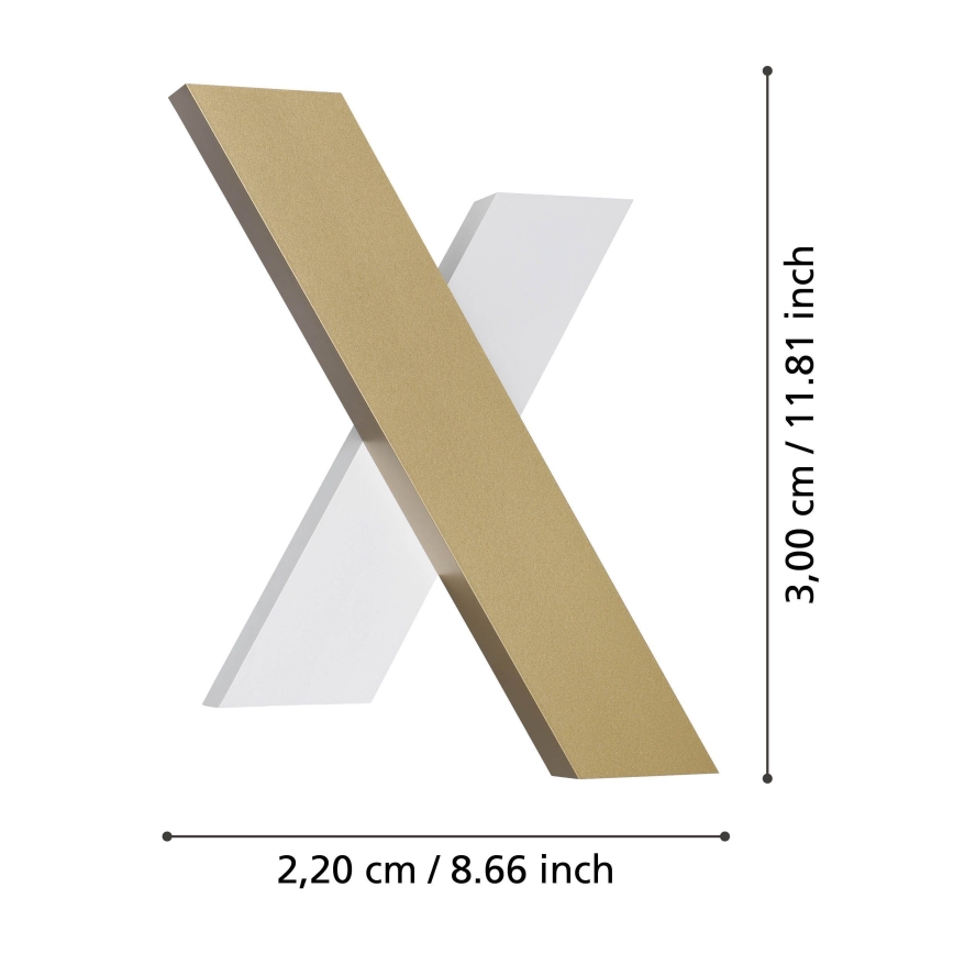 Eglo - LED-seinävalaisin 2xLED/5W/230V 3000K kulta/valkoinen