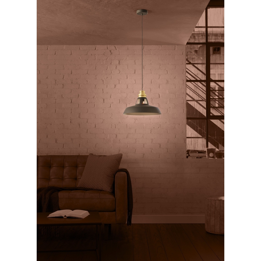 Eglo - Kattokruunu johdossa 1xE27/40W/230V musta/kulta