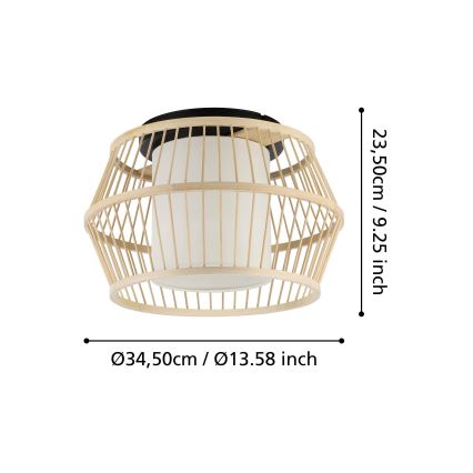 Eglo - Kattovalo 1xE27/40W/230V bambu