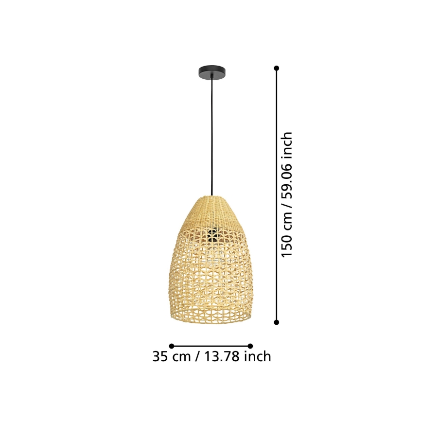 Eglo - Kattokruunu johdossa 1xE27/40W/230V halkaisija 35 cm bambu