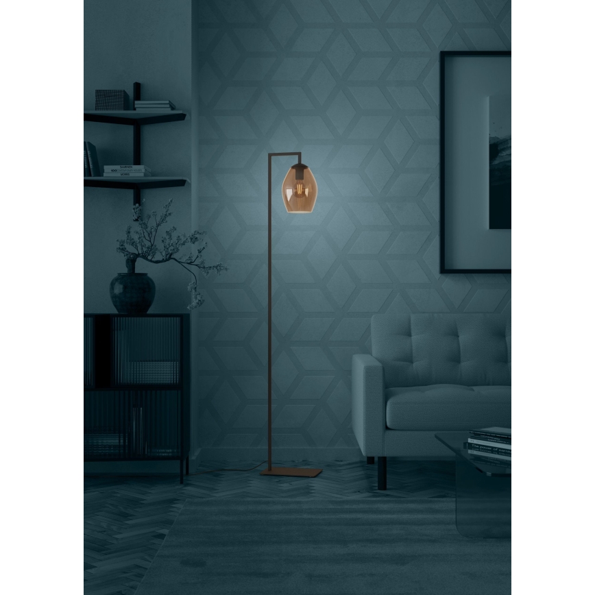 Eglo - Lattialamppu 1xE27/40W/230V ruskea