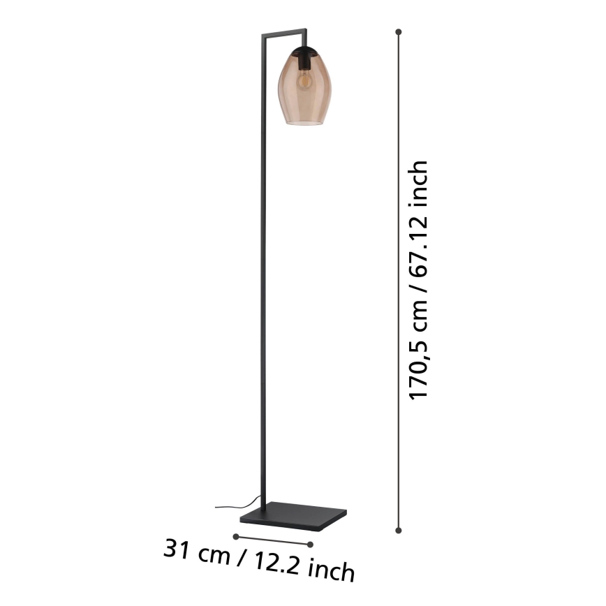 Eglo - Lattialamppu 1xE27/40W/230V ruskea