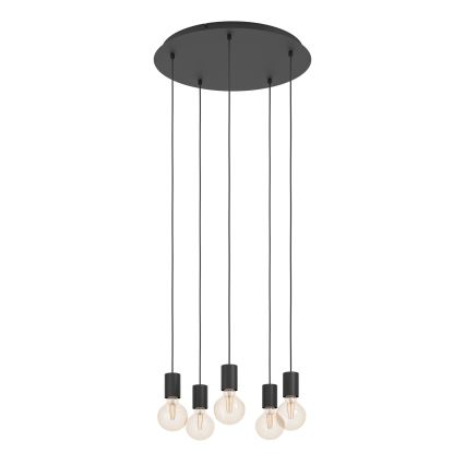 Eglo - Kattokruunu johdossa 5xE27/40W/230V musta