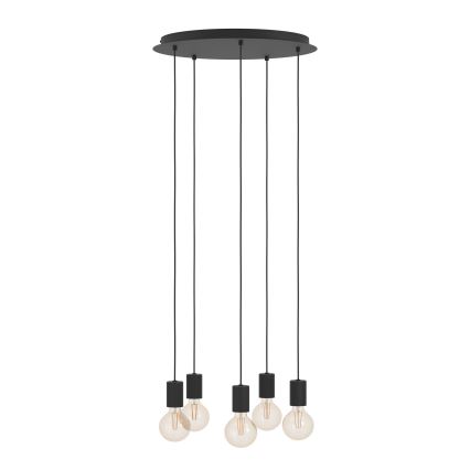 Eglo - Kattokruunu johdossa 5xE27/40W/230V musta