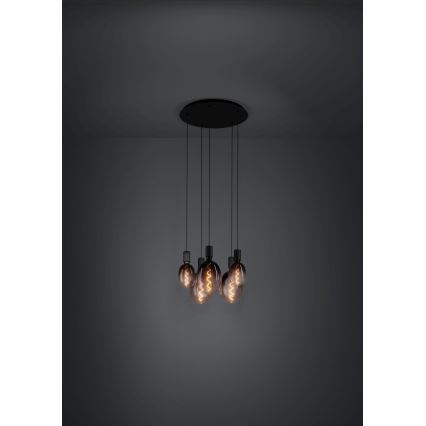 Eglo - Kattokruunu johdossa 5xE27/40W/230V musta