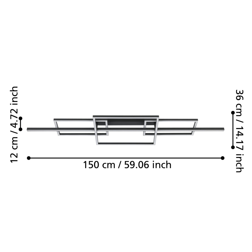 Eglo - LED-himmennyskattokruunu LED/34,5W/230V 3000K musta