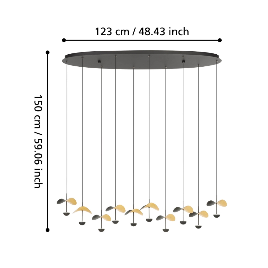 Eglo - Himmennettävä LED-kattokruunu johdossa 10xLED/2,3W/230V 3000K
