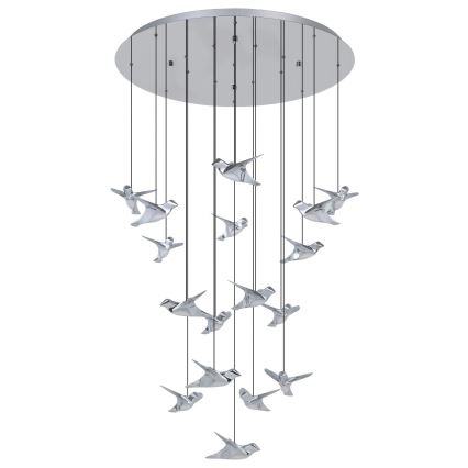 Eglo - Himmennettävä LED-kattokruunu johdossa 17xLED/3W/230V 3000K kiiltävä kromi