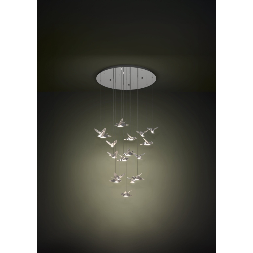 Eglo - Himmennettävä LED-kattokruunu johdossa 17xLED/3W/230V 3000K kiiltävä kromi